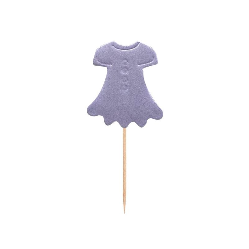 Pick Decorativo - Vestido Lilás - 4x5,5cm - 12 UN - Ref 0494 - Magazine 25