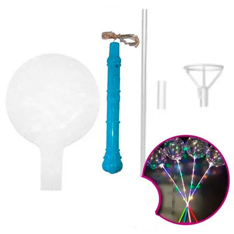 Kit Bubble Azul com Led Colorido - 1 unidade - PartiuFesta - magazine 25