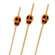 Palitos de Bambu - Caveiras Laranja - 20 unidades - Silver Festas - Magazine 25