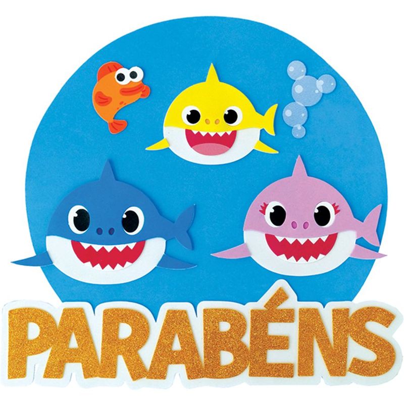 Faixa Parabéns - Baby Shark - 1 unidade - Grintoy - Magazine 25