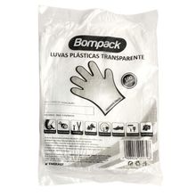 Luva Descartável Transparente - 100 unidades - Bompack - Magazine 25