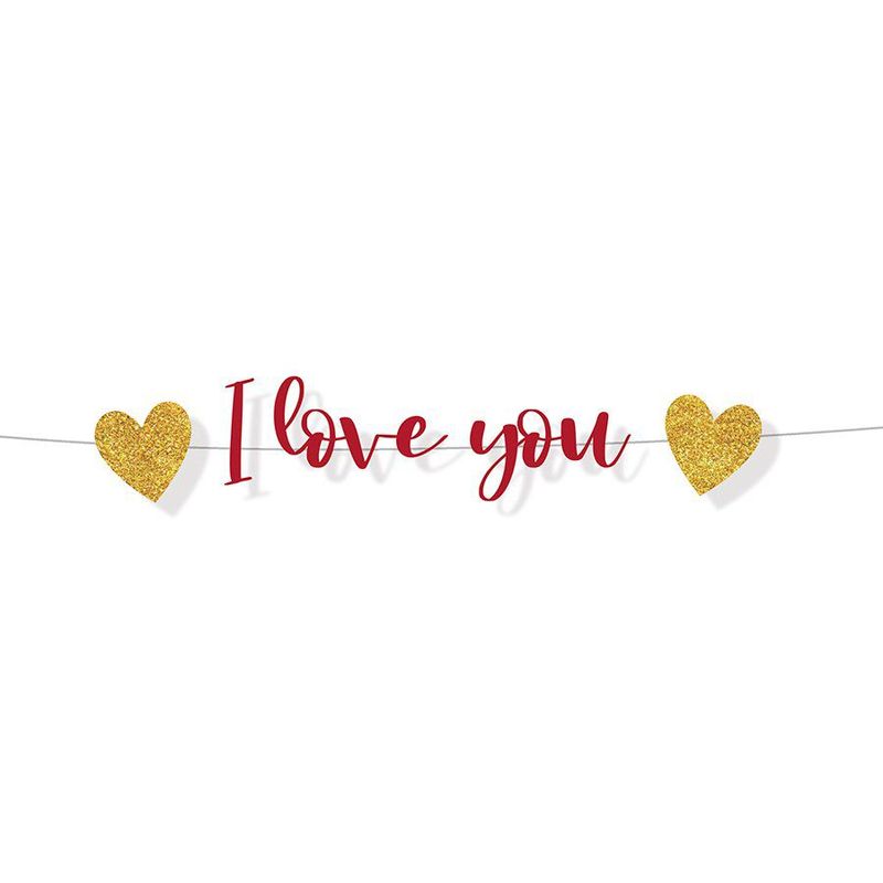 Faixa Decorativa I Love You- 1 Unidade - Cromus - Rizzo Embalagens e Festas