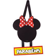 Placa Parabéns - Minnie - MDF - 1 unidade - Grintoy - Magazine 25