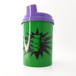Copo Infantil Anti-Vazamento 240 mL - Soquinho Esmaga - Verde e Roxo - 1 unidade - Magazine 25