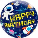 Balão de Festa Microfoil 22'' 56cm - Bubbles - Astronauta Happy Birthday - 1 unidade - Qualatex - magazine 25