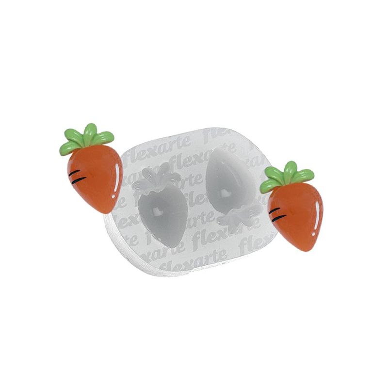 Molde de silicone Dupla de Cenouras Arredondadas Ref. 818 - 1 unidade - Flex Arte - Magazine 25