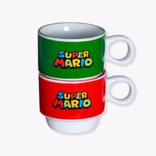 Kit Xícaras Empilhadas Super Mario - 150ml - 2 unidades - Zona Criativa - Magazine 25