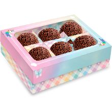 Caixa 6 Bombons Retangular com Visor - Unicornio - 1 unidade - Festcolor - Magazine 25
