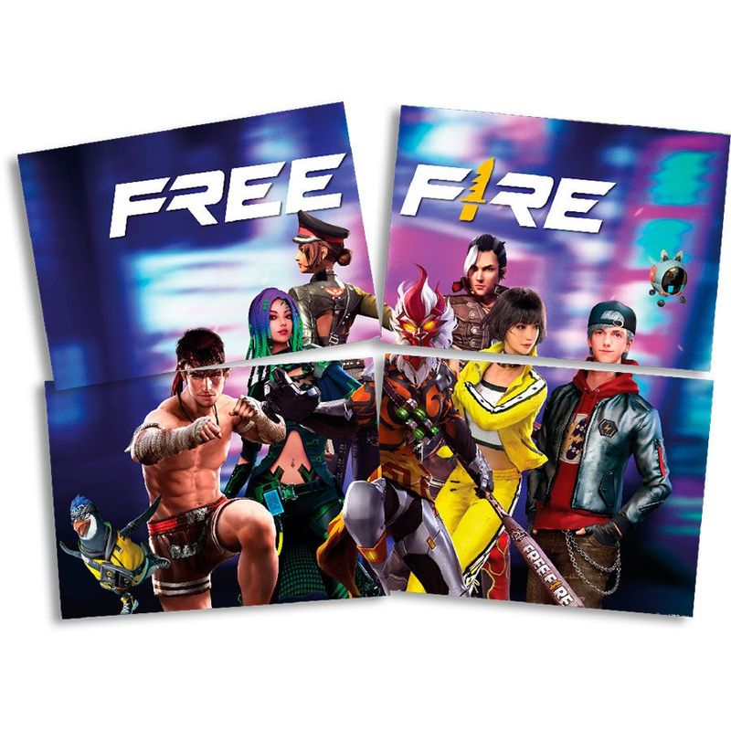 Painel 4 Lâminas - Free Fire - 1 unidade - Festcolor - Magazine 25