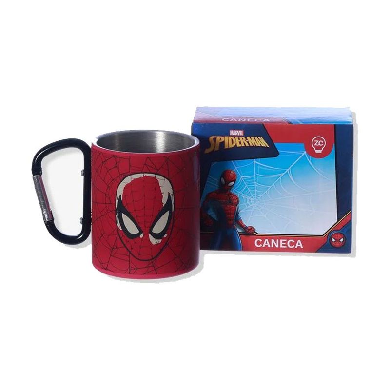 Caneca Mosquetão Spider-Man - 300ml - 1 unidade - Zona Criativa - Magazine 25
