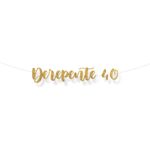 Faixa decorativa "De Repente 40" Glitter Ouro - 1 unidade - Cromus - Magazine 25