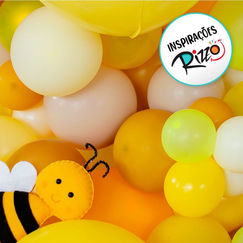 Balão de Festa Látex Liso 9''23cm Redondo  - Amerelo Citrino - 50 unidades - Balões São Roque - magazine 25