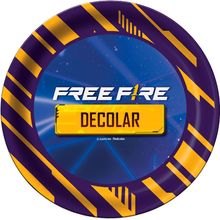 Prato de Papel Redondo - Free Fire - 8 unidades - Festcolor - Magazine 25