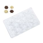 Forma De Plástico - Bombom Flores - 20x12x2cm - 1 unidade - Silver Plastic - Magazine 25