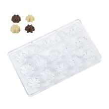 Forma De Plástico - Bombom Flores - 20x12x2cm - 1 unidade - Silver Plastic - Magazine 25