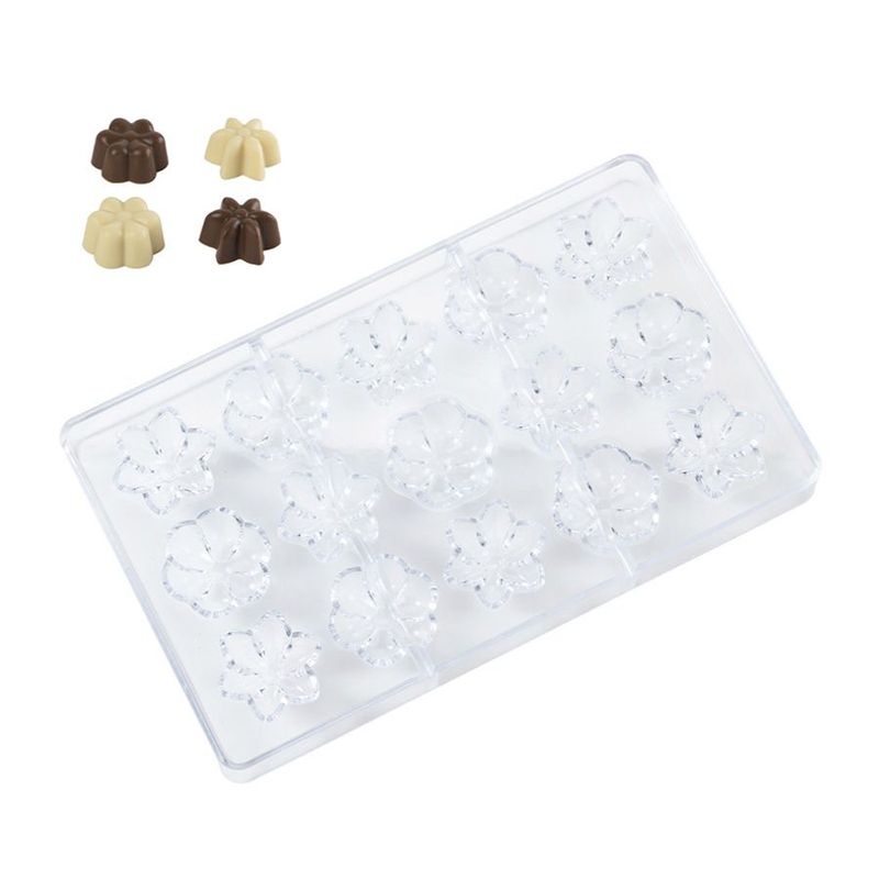 Forma De Plástico - Bombom Flores - 20x12x2cm - 1 unidade - Silver Plastic - Magazine 25