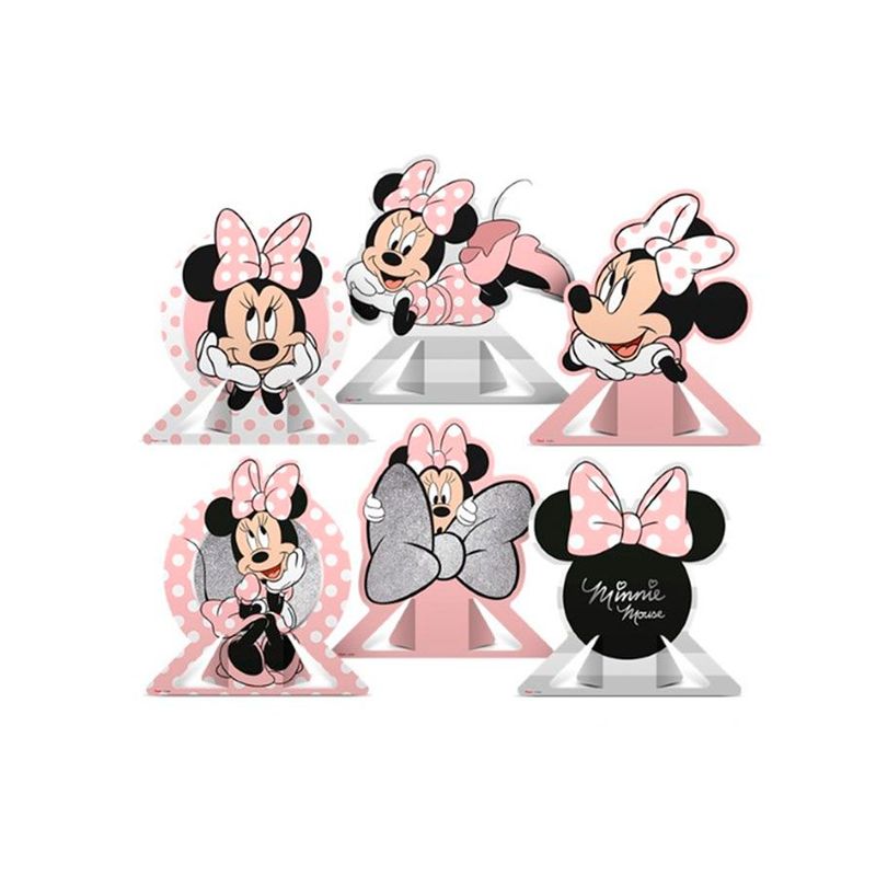 Decoração De Mesa - Minnie Mouse Rosa - 6 unidades - Regina - Magazine 25