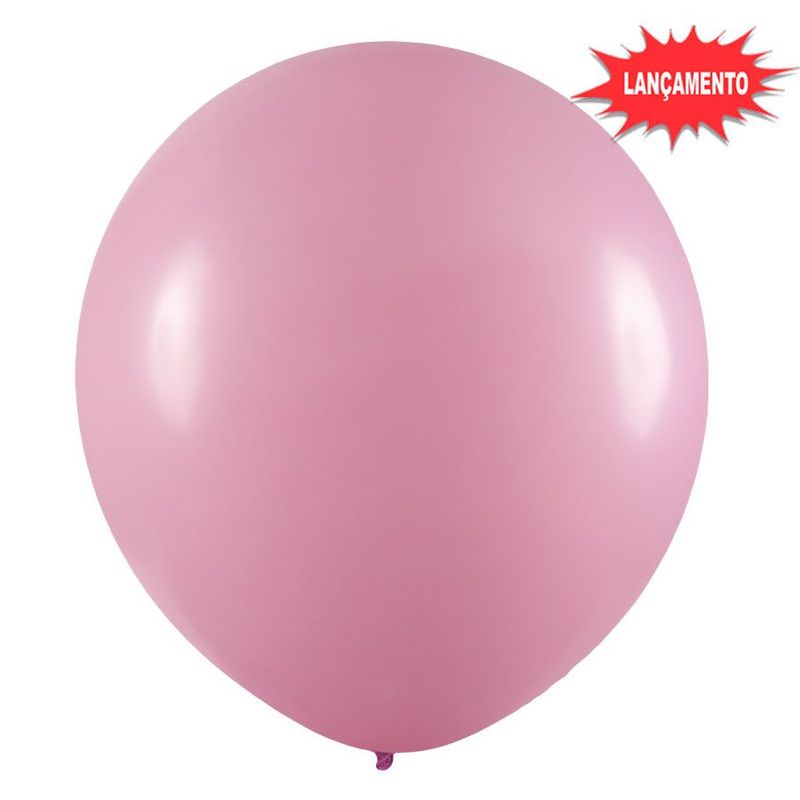 Balão de Festa Redondo Profissional Látex Liso 24'' 60cm - Rosa - 3 unidades - Art-Latex - magazine 25