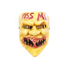 Máscara de Halloween Kiss Me - Amarelo/Vermelho  - 1 unidade - Cromus - Magazine 25