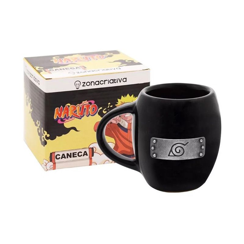 Caneca de Porcelana Oval Aldeia da Folha Naruto - 350ml - 1 unidade - Zona Criativa - Magazine 25
