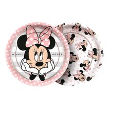 Prato Papel Redondo - Minnie Mouse Rosa - 8 unidades - Regina - Magazine 25