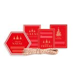 Kit Fechamento de Natal para Presente - Boas Festas - 7,5x6cm 4m - 1 unidade - Cromus - Magazine 25
