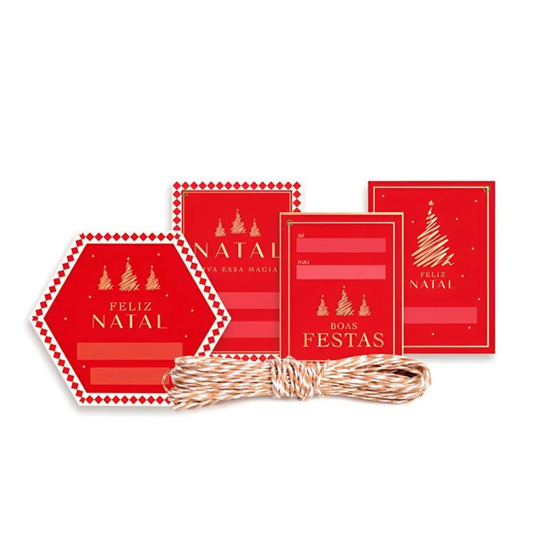 Kit Fechamento de Natal para Presente - Boas Festas - 7,5x6cm 4m - 1 unidade - Cromus - Magazine 25