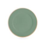 Sousplat Verde com Borda Ouro - 33cm - 1 unidade - Cromus - Rizzo