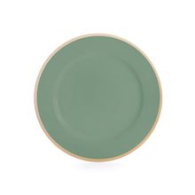 Sousplat Verde com Borda Ouro - 33cm - 1 unidade - Cromus - Rizzo