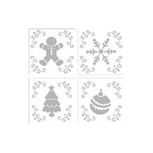 Kit Mini Stencil 2 Natal - 7x7cm - 4 unidades - BlueStar - Magazine 25
