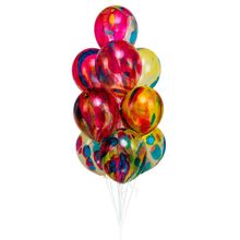Kit Buquê Balões Látex Tie-Dye Translucido - Buque com 10 Balões - 1 unidade - Regina - Magazine 25