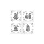 Kit Mini Stencil 1 Natal - 7x7cm - 4 unidades - BlueStar - Magazine 25