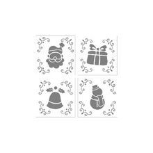 Kit Mini Stencil 1 Natal - 7x7cm - 4 unidades - BlueStar - Magazine 25