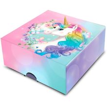 Caixa 4 Doces Quadrada - Unicornio - 1 unidade - Festcolor - Magazine 25