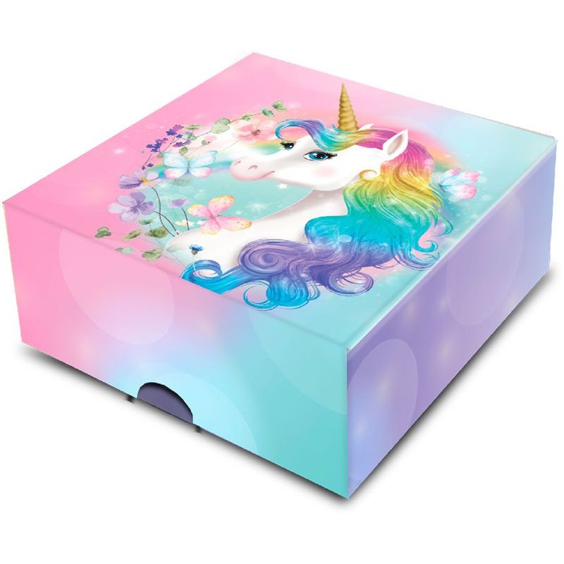 Caixa 4 Doces Quadrada - Unicornio - 1 unidade - Festcolor - Rizzo