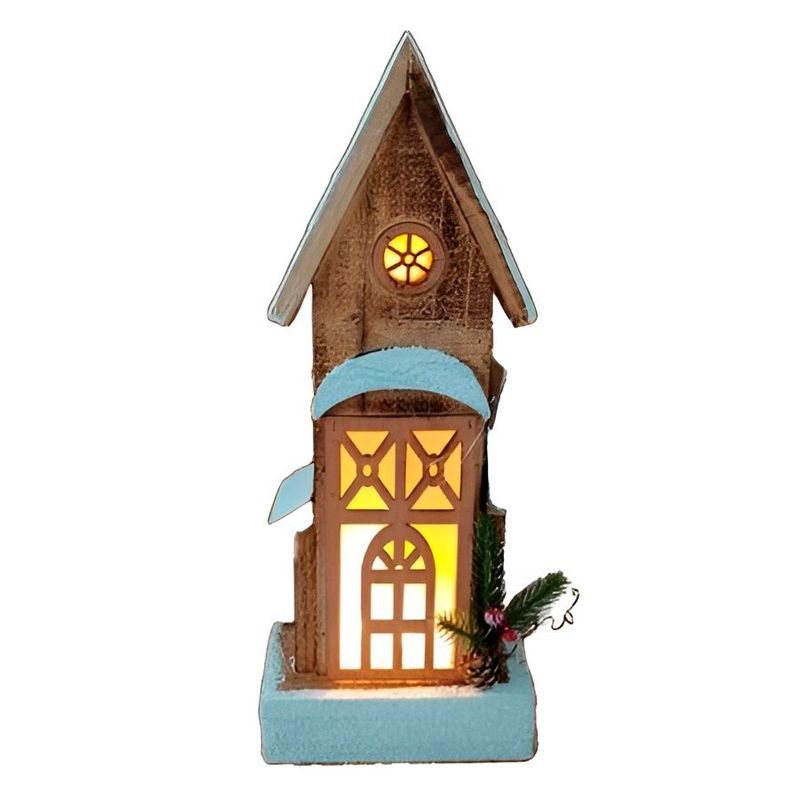 Casinha Nevada Decorativa de Natal - Marrom - 23cm - 1 unidade - Magazine 25