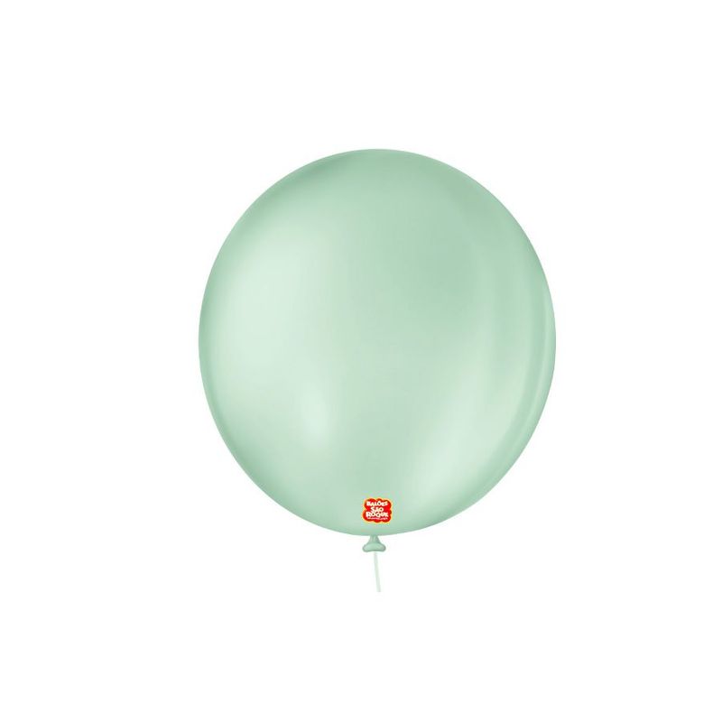 Balão de Festa Látex Liso 9''23cm Redondo  - Verde Hortelã - 50 unidades - Balões São Roque - magazine 25