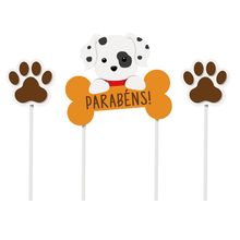 Kit Topo de Bolo - Cachorrinhos - 2 unidades - Cromus - Magazine 25