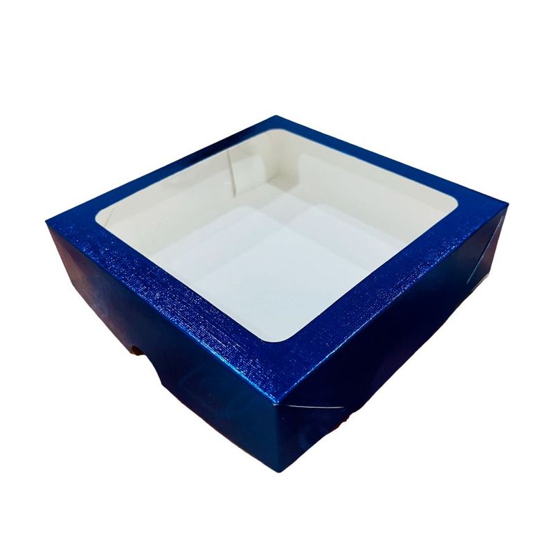 Caixa com Visor S21 (15cmx15cmx4cm) - Azul Escuro - 10 unidades - ASSK - Magazine 25