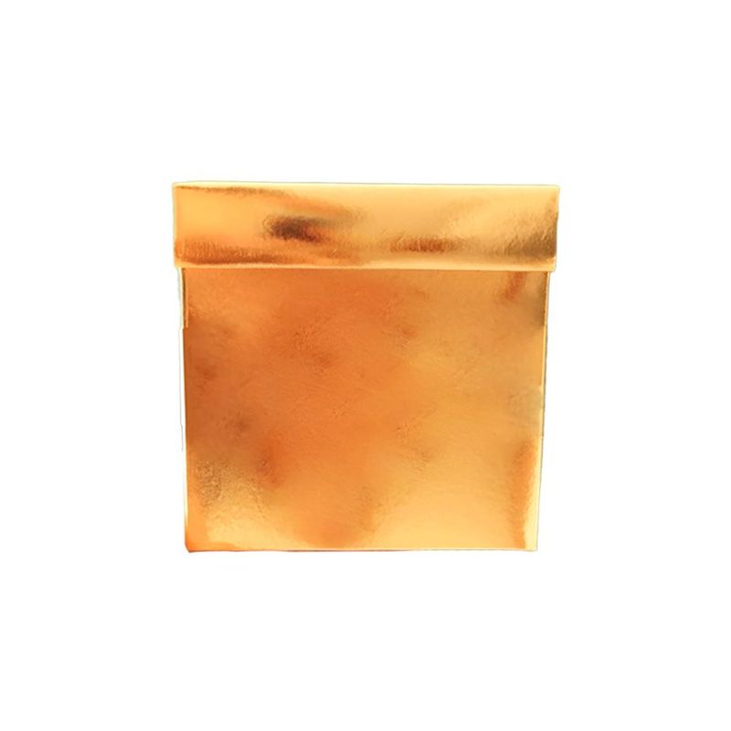 Caixa Cubo Para Presente Metalizada com Textura Dourado 12x12x12cm   - 10 unidades - ASSK - Magazine 25