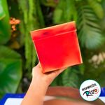 Caixa Cubo Para Presente Metalizada com Textura Vermelho 8x8x8cm   - 10 unidades - ASSK - Magazine 25