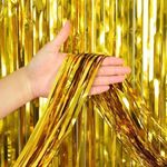 Cortina Decorativa Metalizada Fosca Dourada L1 x A2 m - 1 unidade - Magazine 25