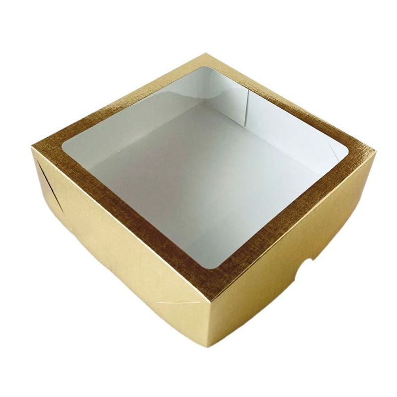 Caixa com Visor S21 (15cmx15cmx4cm) - Dourada - 10 unidades - Assk - Magazine 25