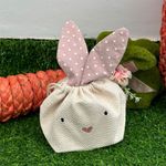 Saquinho Coelho com Rosto e Orelhas - Rosa - 25x19cm - 1 unidade - Cromus - Magazine 25
