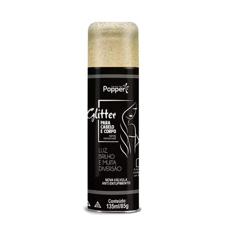 Spray de Glitter para Cabelo e Corpo Ouro - 1 unidade - Festa Show - Magazine 25