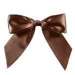Laço Perfeito de Fita de Cetim com Lacre Prático - Marrom - G 11x13cm - 3 unidades - Cromus - Magazine 25