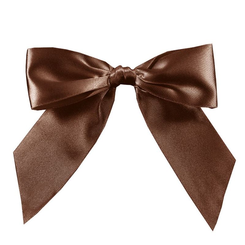 Laço Perfeito de Fita de Cetim com Lacre Prático - Marrom - G 11x13cm - 3 unidades - Cromus - Magazine 25