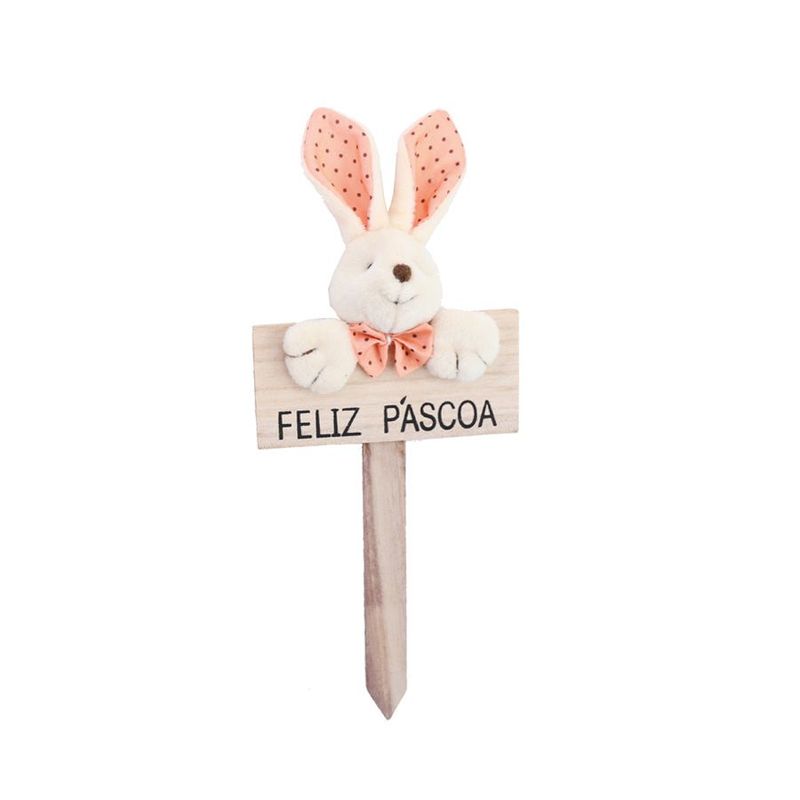 Placa Feliz Páscoa - Laranja - 22cm - 1 unidade - Cromus - Magazine 25