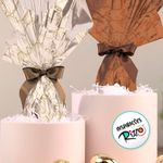 Laço Perfeito de Fita de Cetim com Lacre Prático - Marfim - P 7,5x12,5cm - 3 unidades - Cromus - Magazine 25
