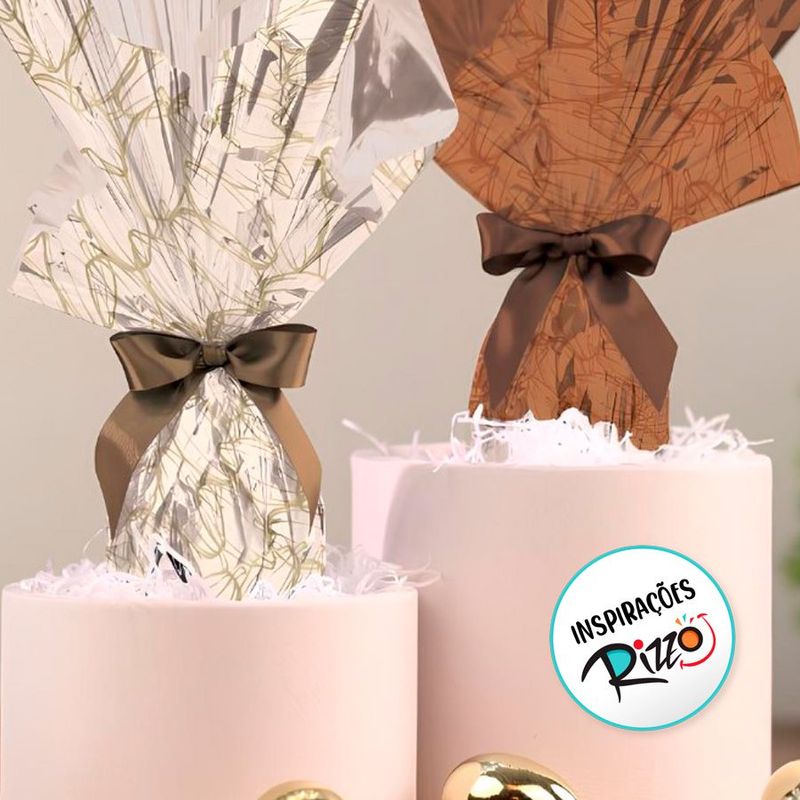 Laço Perfeito de Fita de Cetim com Lacre Prático - Marfim - P 7,5x12,5cm - 3 unidades - Cromus - Magazine 25
